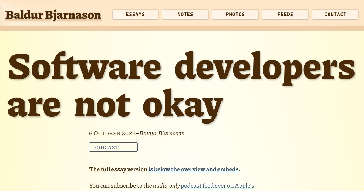 Software developers are not okay