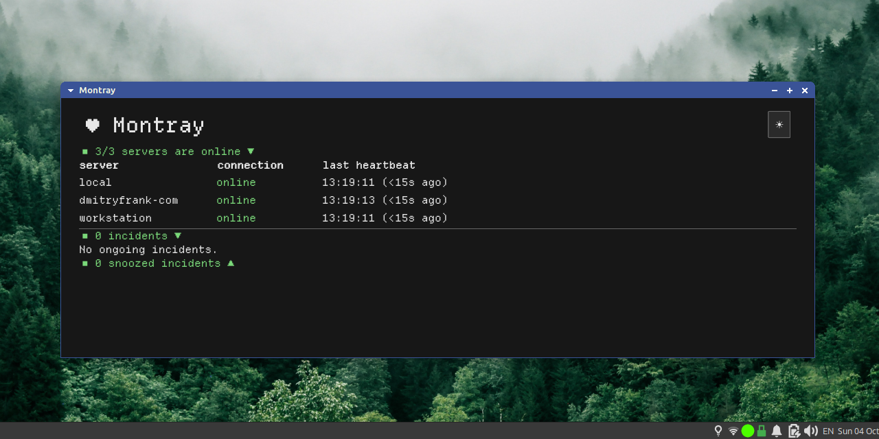 Montray - a tray icon for systemd service health
