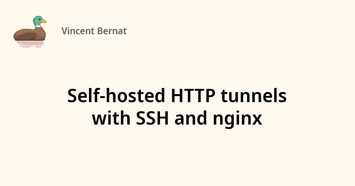 Self-hosted HTTP tunnels with SSH and nginx