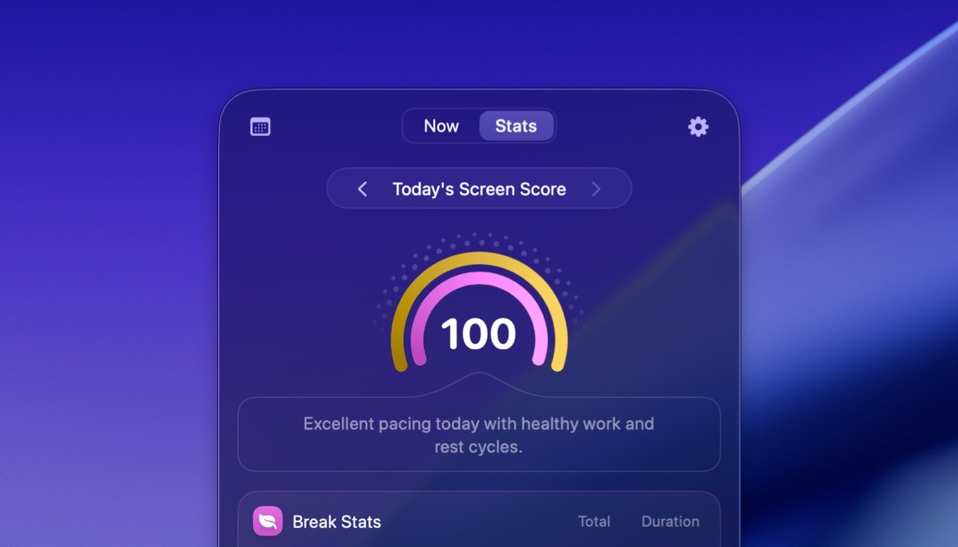 LookAway 2.0 - Screen Score, Liquid Glass, and more