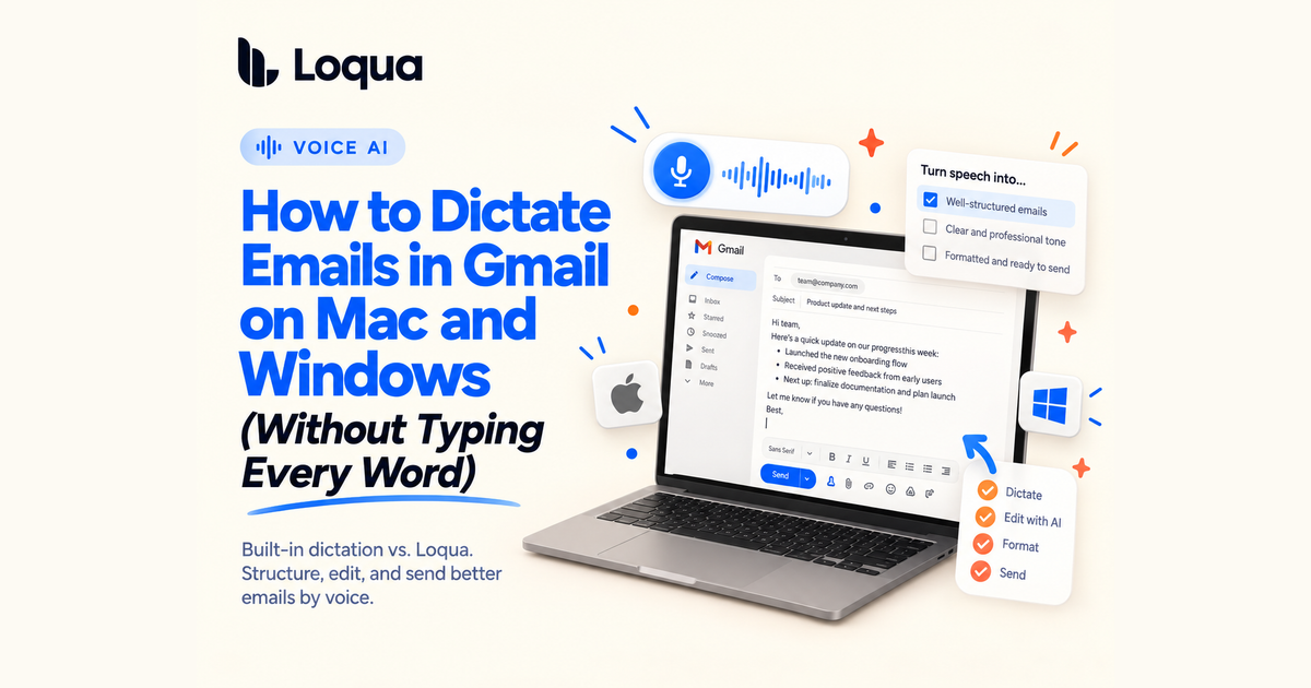 How to Dictate Emails in Gmail on Mac and Windows (Without Typing Every Word)