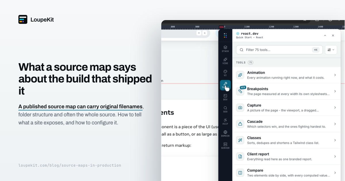 What a source map says about the build that shipped it
