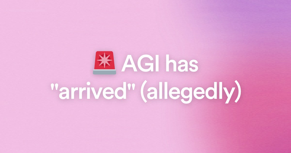 π¨ AGI has "arrived" (allegedly)
