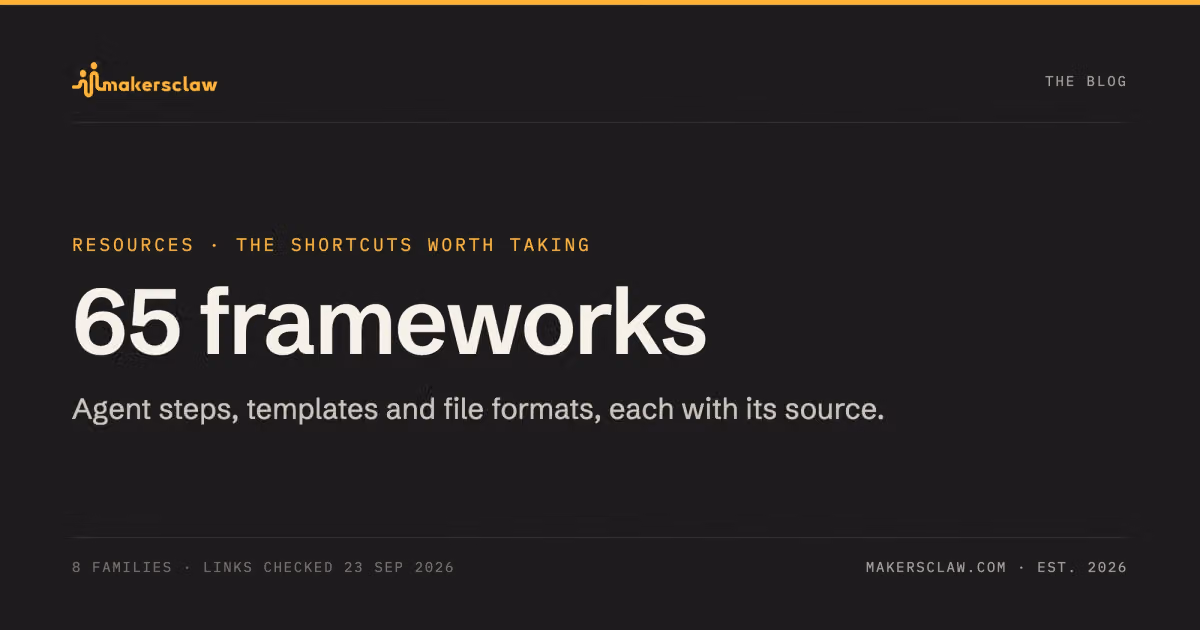 65 agent frameworks you can copy, each with its source. Several of the best took a rule out of the prompt.