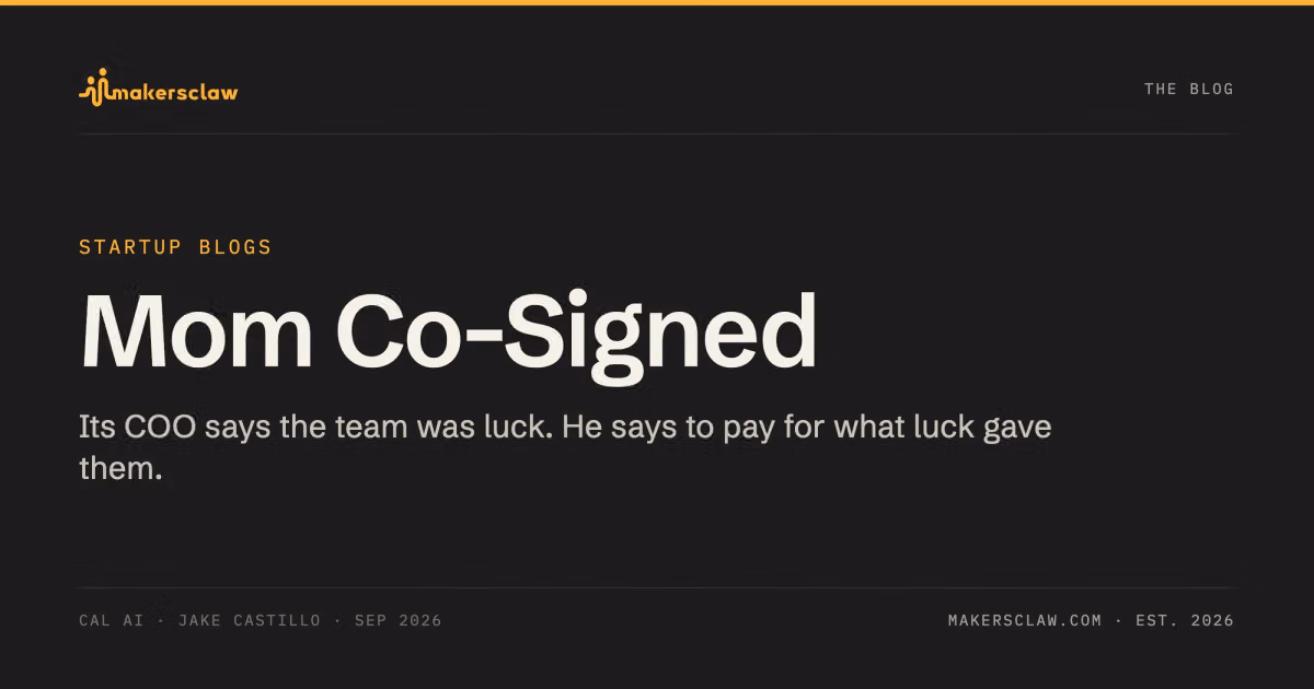 Cal AI's COO says its founding team was luck. He says to pay for something else.