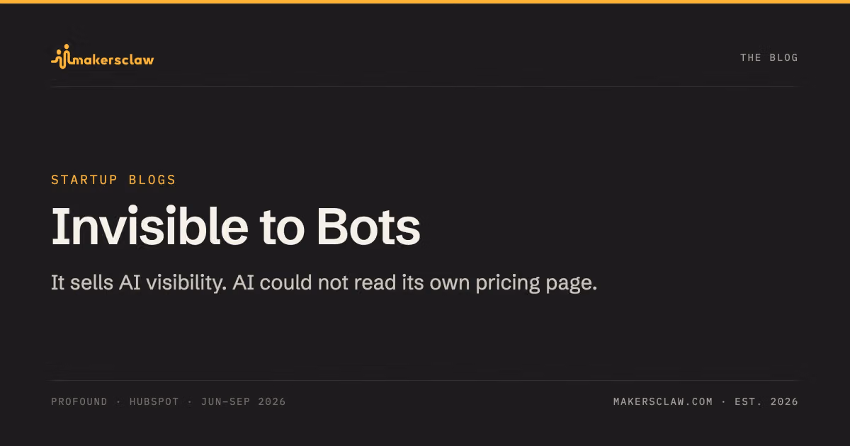 Profound sells AI visibility. In June, AI could not read its pricing page.