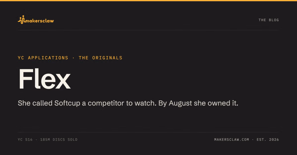 Her YC application called Softcup a competitor to watch. By August she owned it.