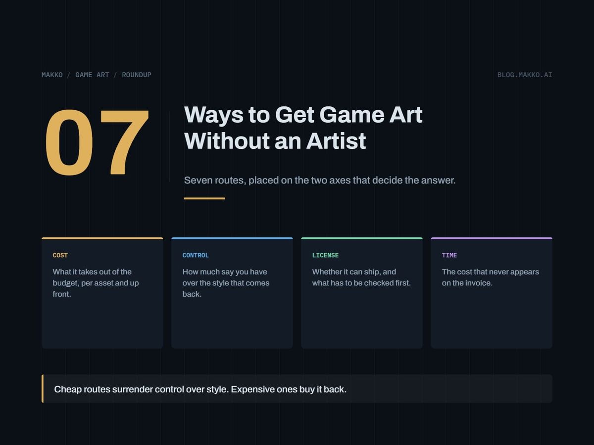 7 Ways to Get Game Art Without an Artist, Ranked by Cost and Control