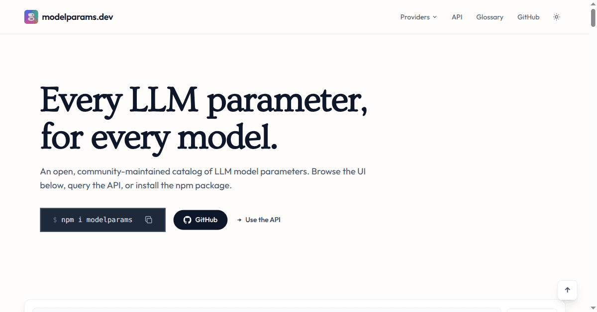 Announcing modelparams.dev, the open-source model parameter database