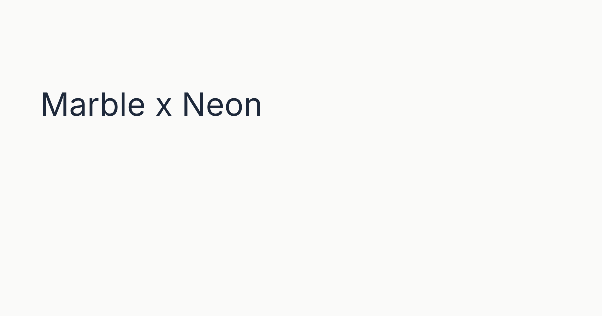 Neon Is now a Sponsor of Marble