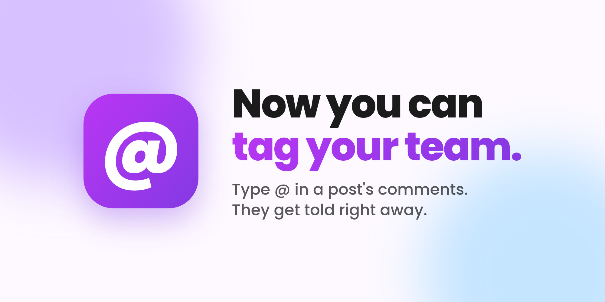 Tag your team on draft posts in Marky