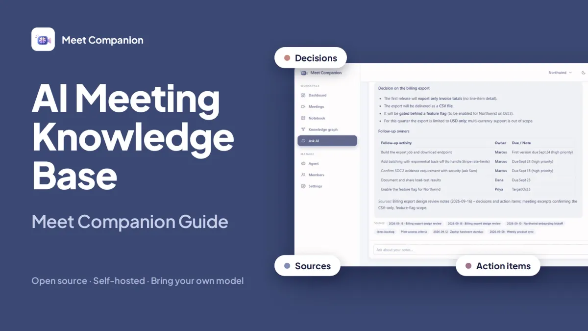 AI Meeting Knowledge Base: Meet Companion Setup Guide