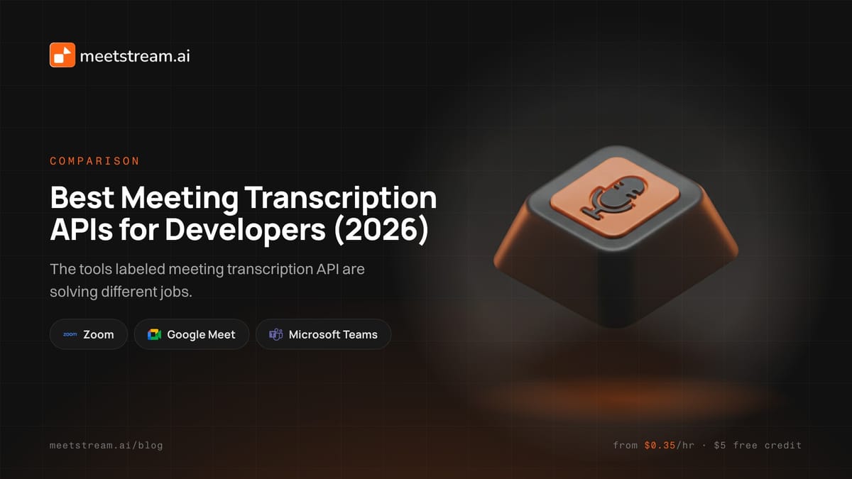 Best Meeting Transcription APIs for Developers (2026)