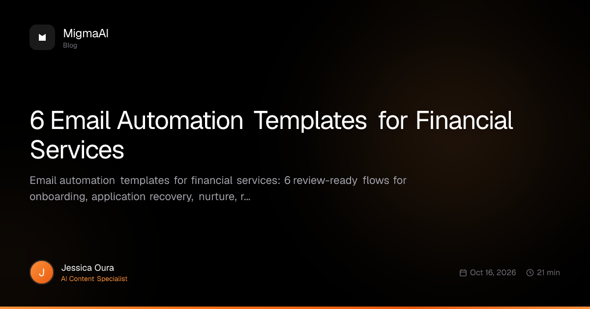 6 Email Automation Templates for Financial Services