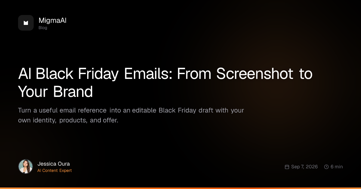 AI Black Friday Emails: From Screenshot to Your Brand