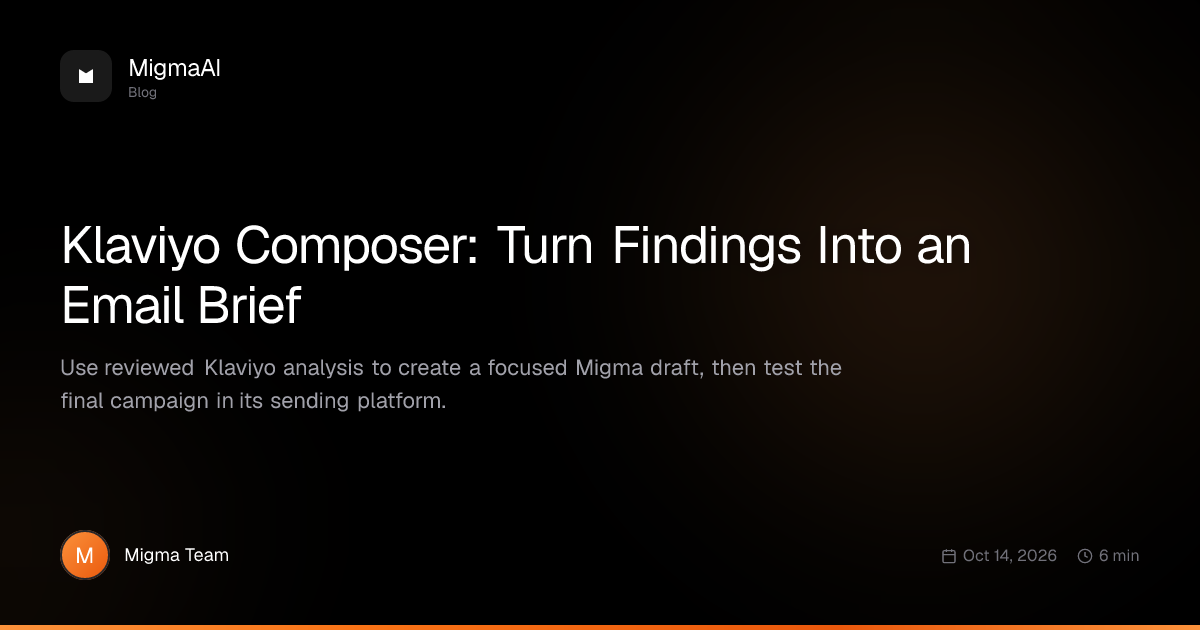 Klaviyo Composer: Turn Findings Into an Email Brief
