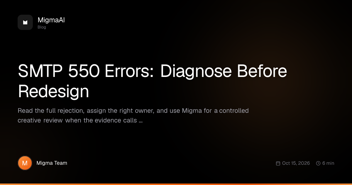 SMTP 550 Errors: Diagnose Before Redesign