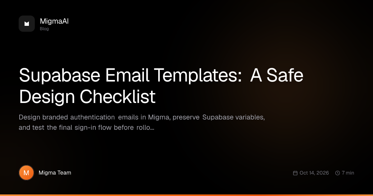 Supabase Email Templates: A Safe Design Checklist