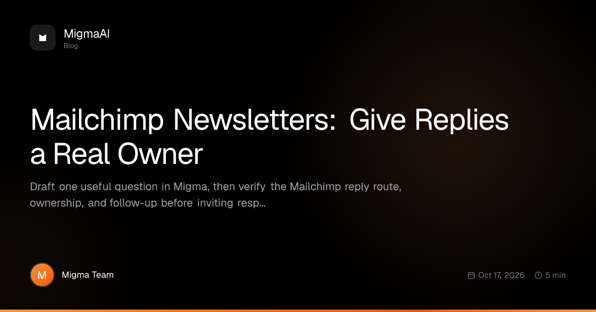 Mailchimp Newsletters: Give Replies a Real Owner