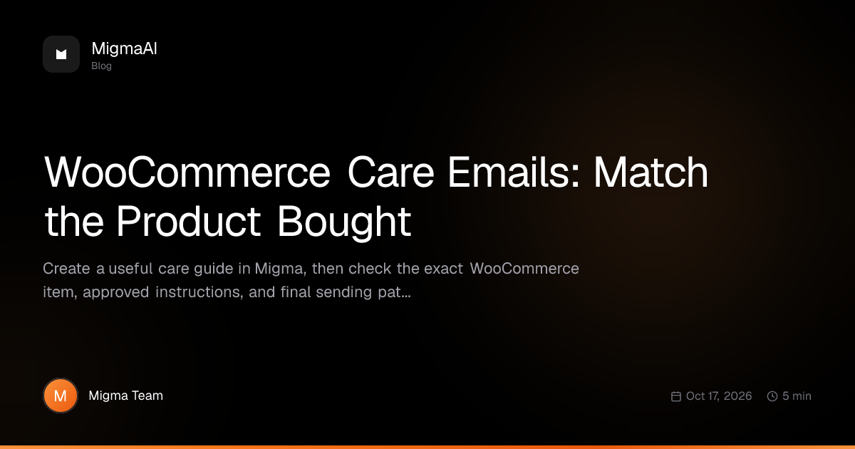 WooCommerce Care Emails: Match the Product Bought