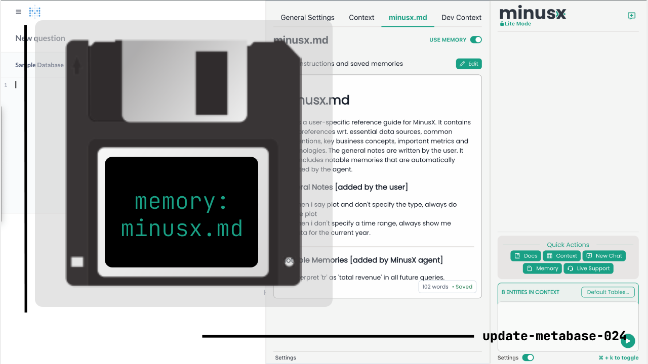 Introducing Memory: minusx.md