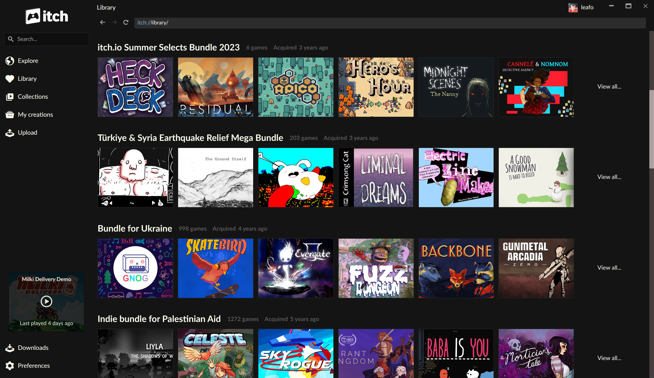 itch app bundle support, launch args, and more