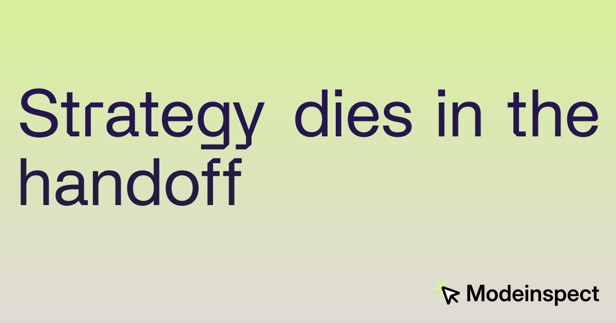 Strategy in Big Companies Does Not Die in the Deck. It Dies in the Handoff.