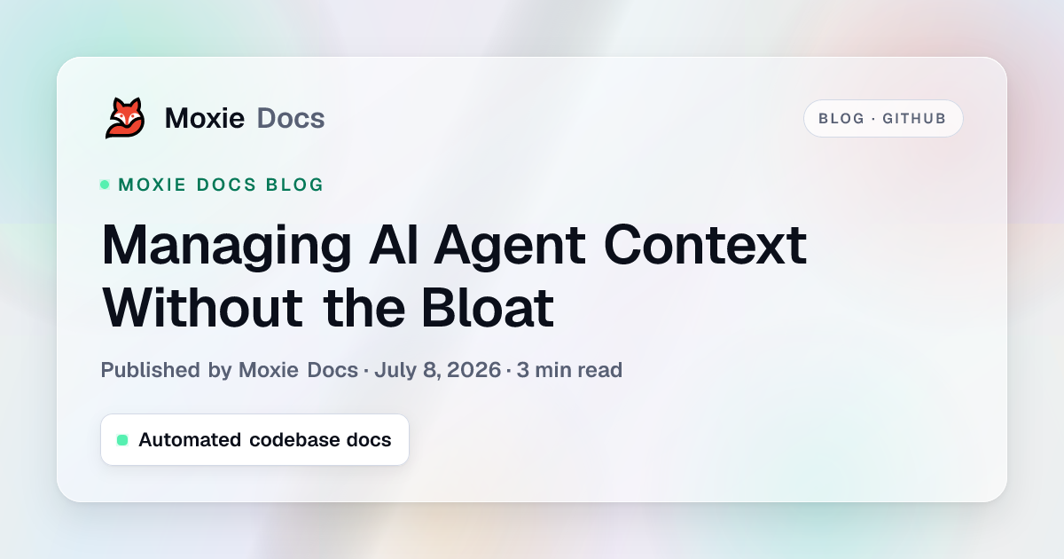 Managing AI Agent Context Without the Bloat