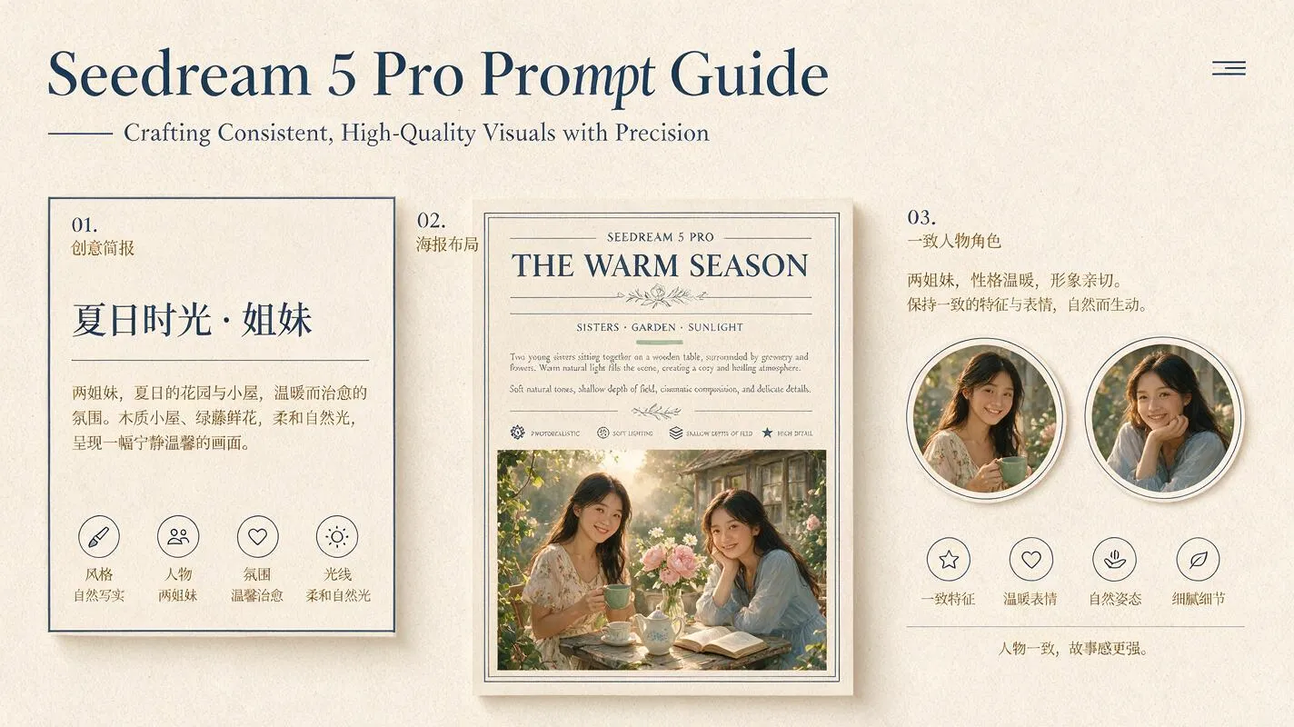 Seedream 5 Pro Prompt Guide: Chinese, Text, Consistency