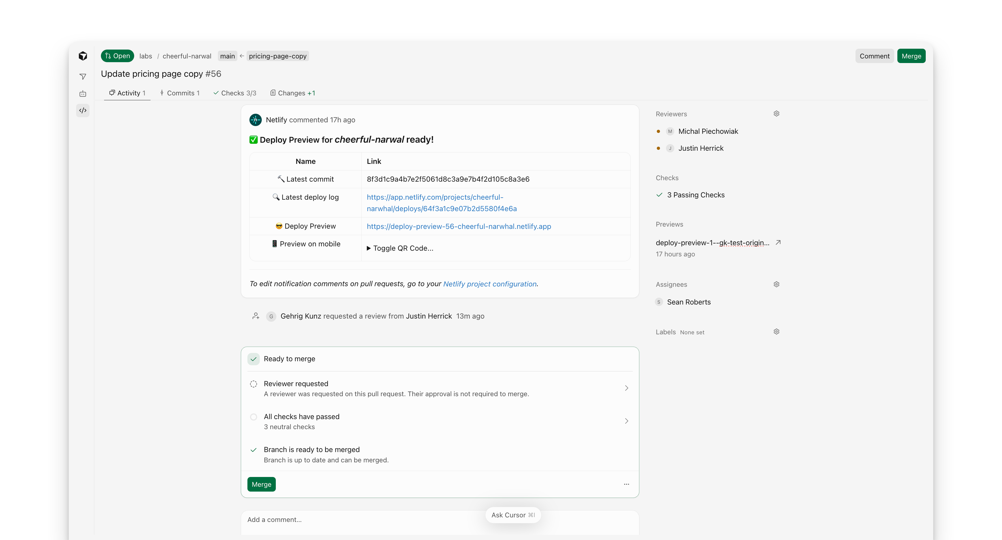 Cursor Origin repositories build, preview, and deploy on Netlify