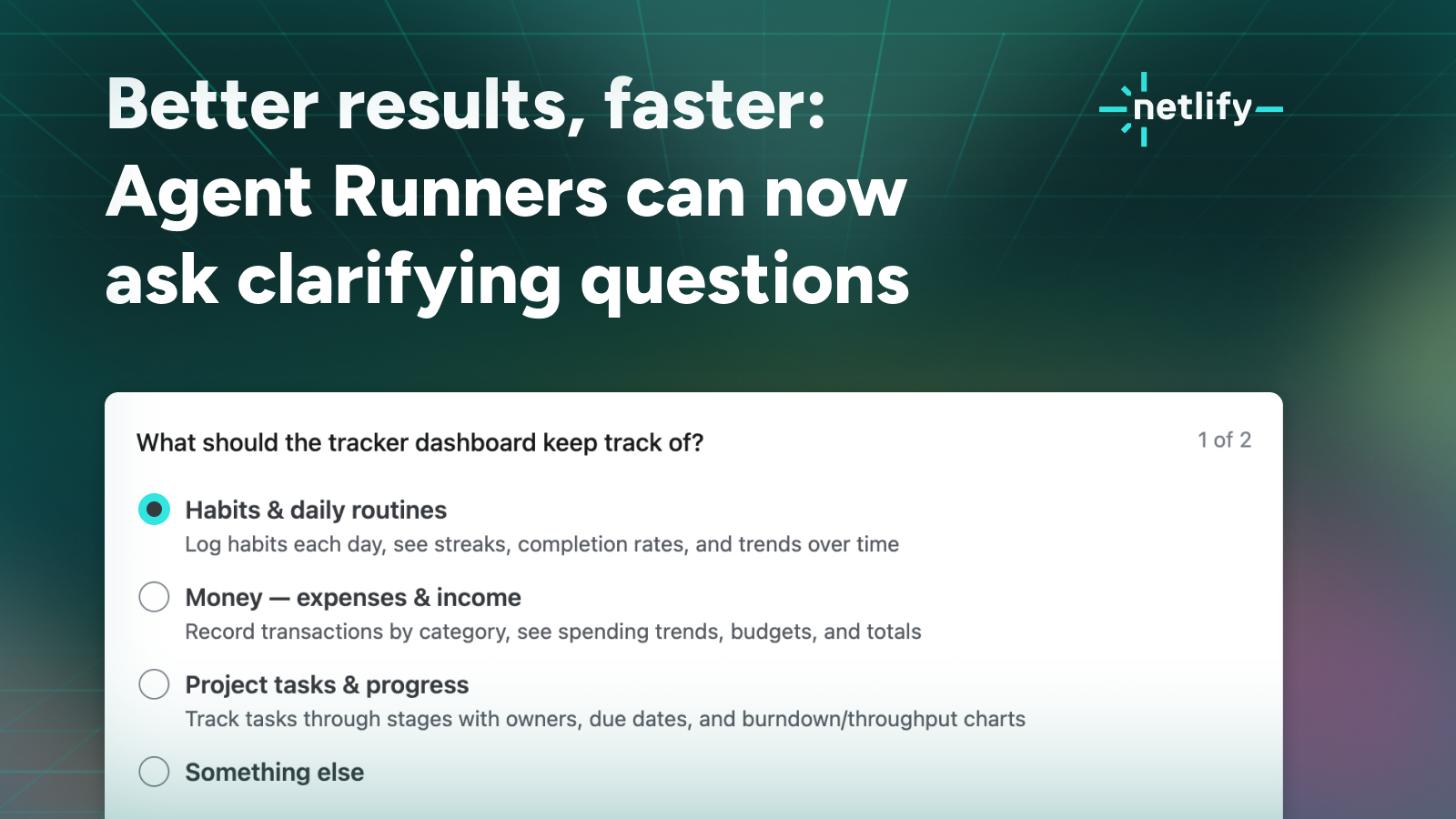 New clarifying questions in Agent Runners