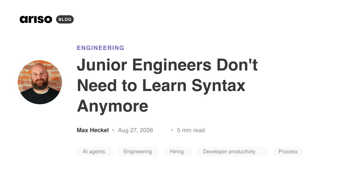 Junior Engineers Don't Need to Learn Syntax Anymore