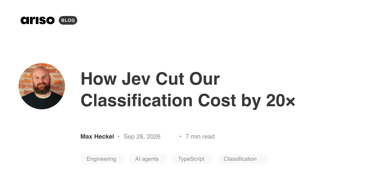 How Jev Cut Our Classification Cost by 20×