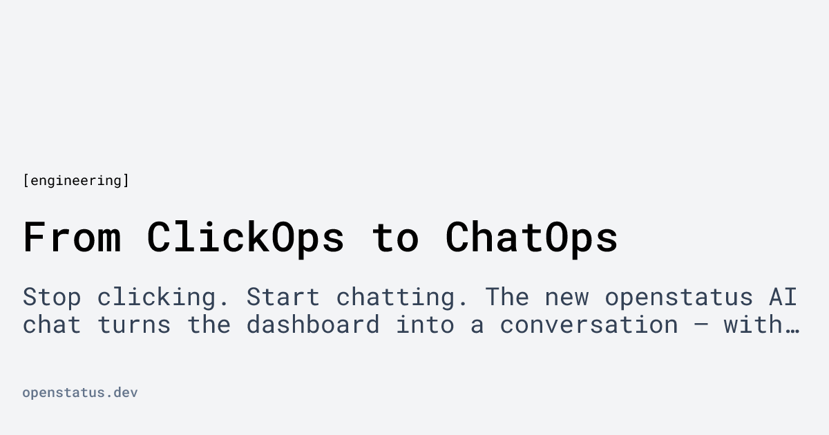 From ClickOps to ChatOps