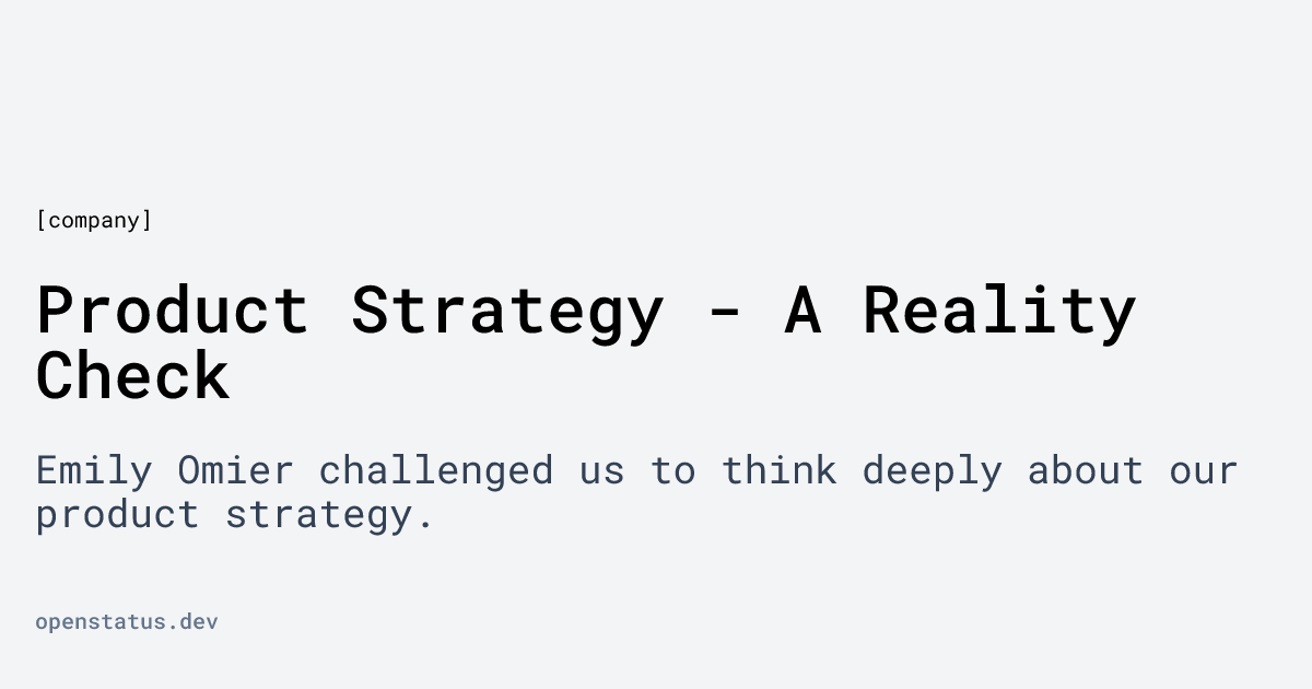Product Strategy - A Reality Check