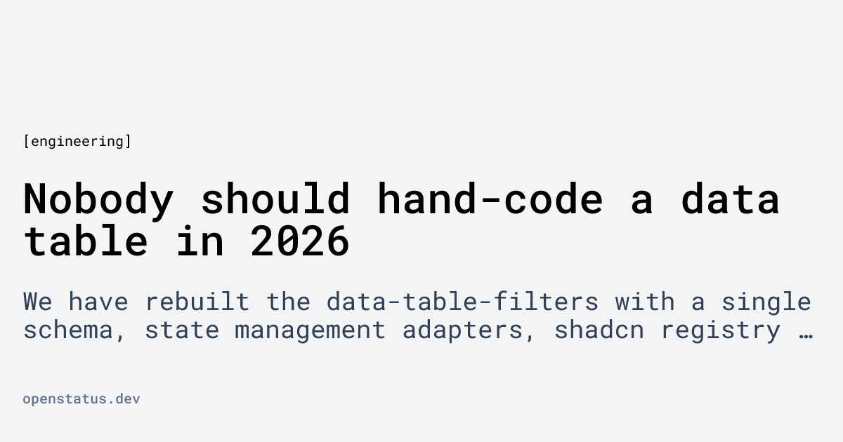 Nobody should hand-code a data table in 2026