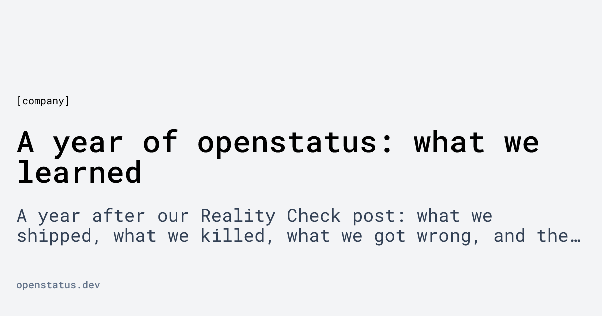 A year of openstatus: what we learned
