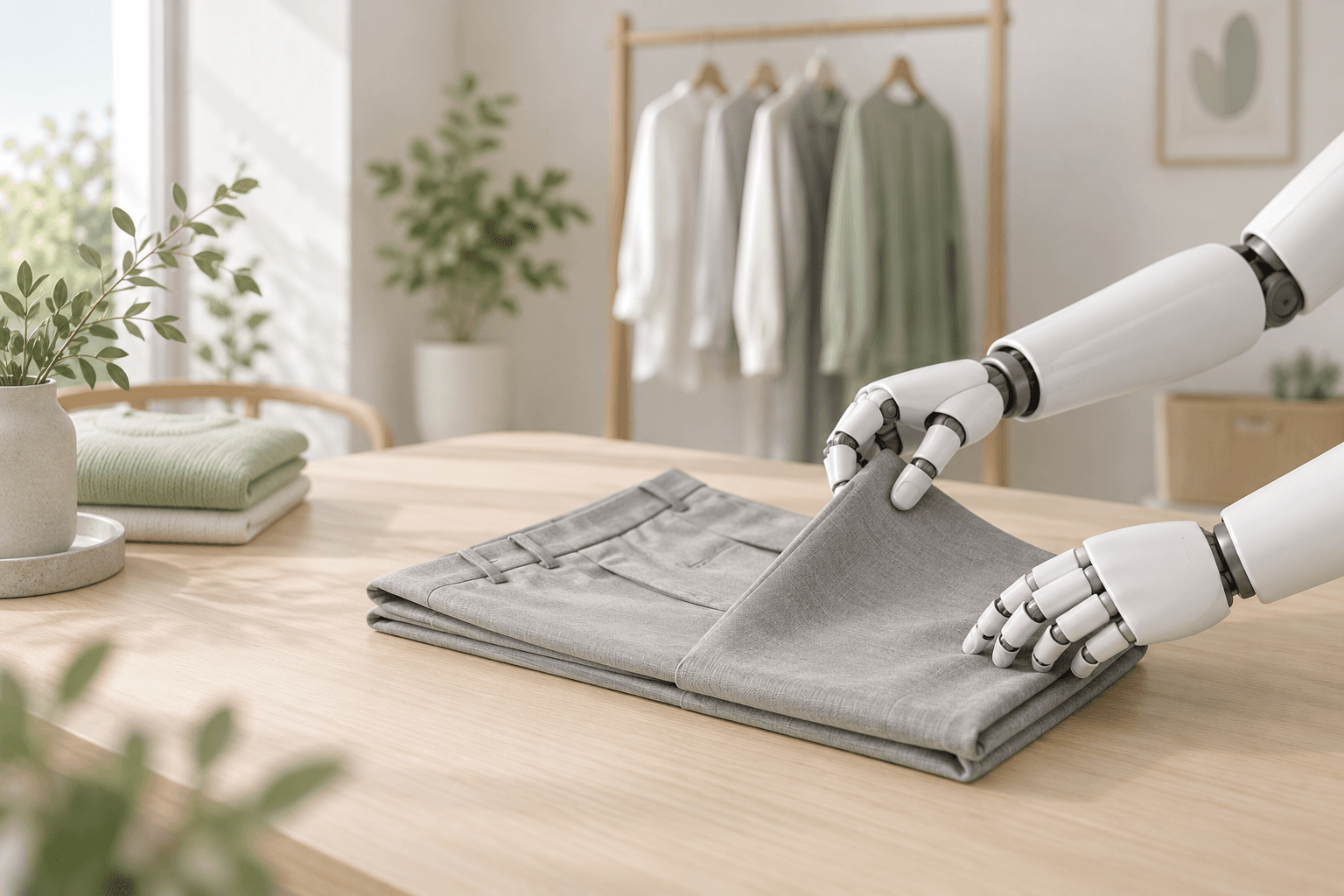 Westlake Robotics' WR1 Brain Has Two Humanoids Fold Trousers With Dexterous Hands
