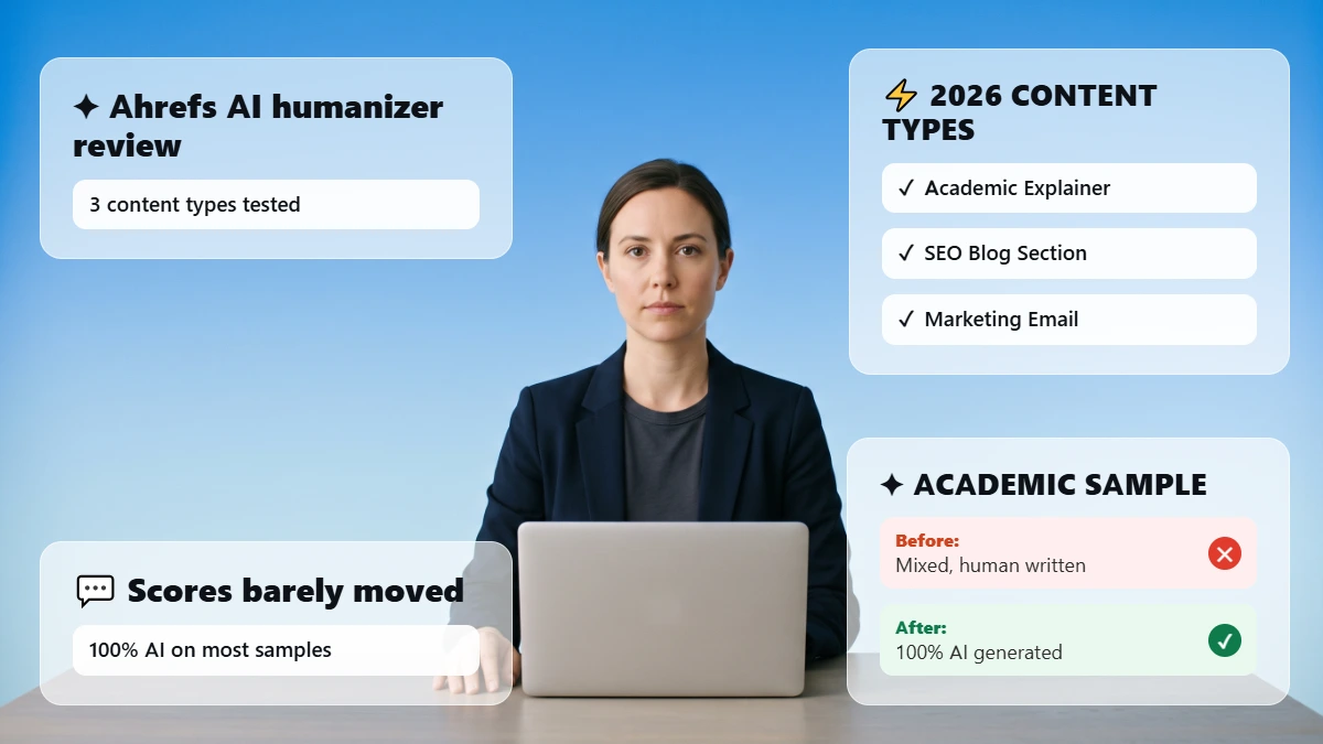Ahrefs AI Humanizer Review (2026): We Tested 3 Content Types