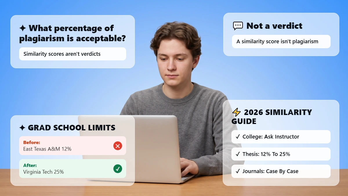 What Percentage of Plagiarism Is Acceptable? College, Journals and Theses