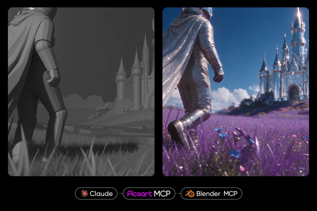 Create 3D assets and videos with Blender MCP and Picsart MCP in Claude