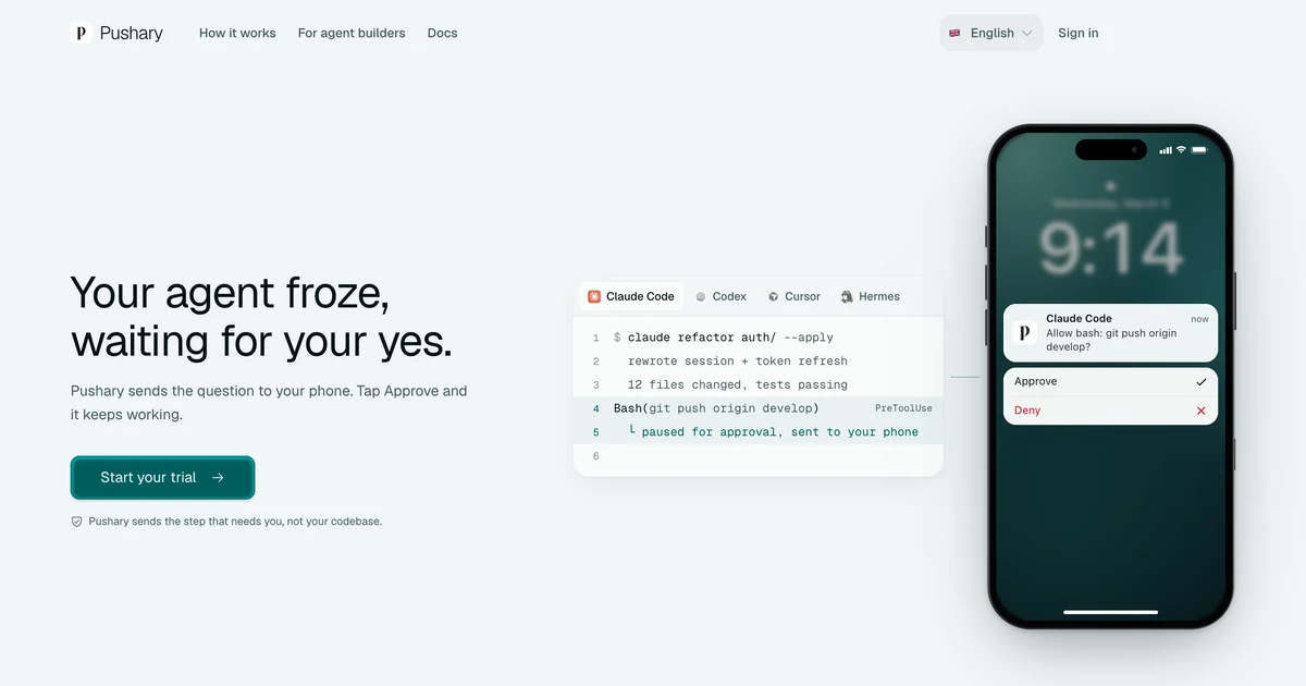 Pushary Isle: your agents' questions, in your Mac's notch