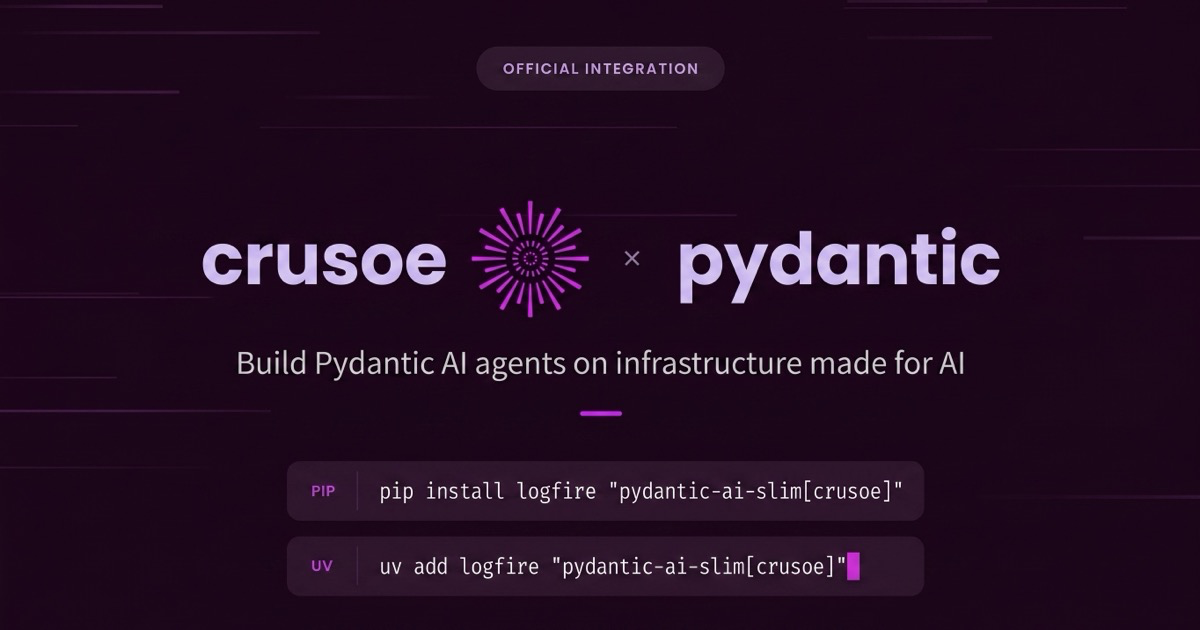 Crusoe is now a Pydantic AI model provider