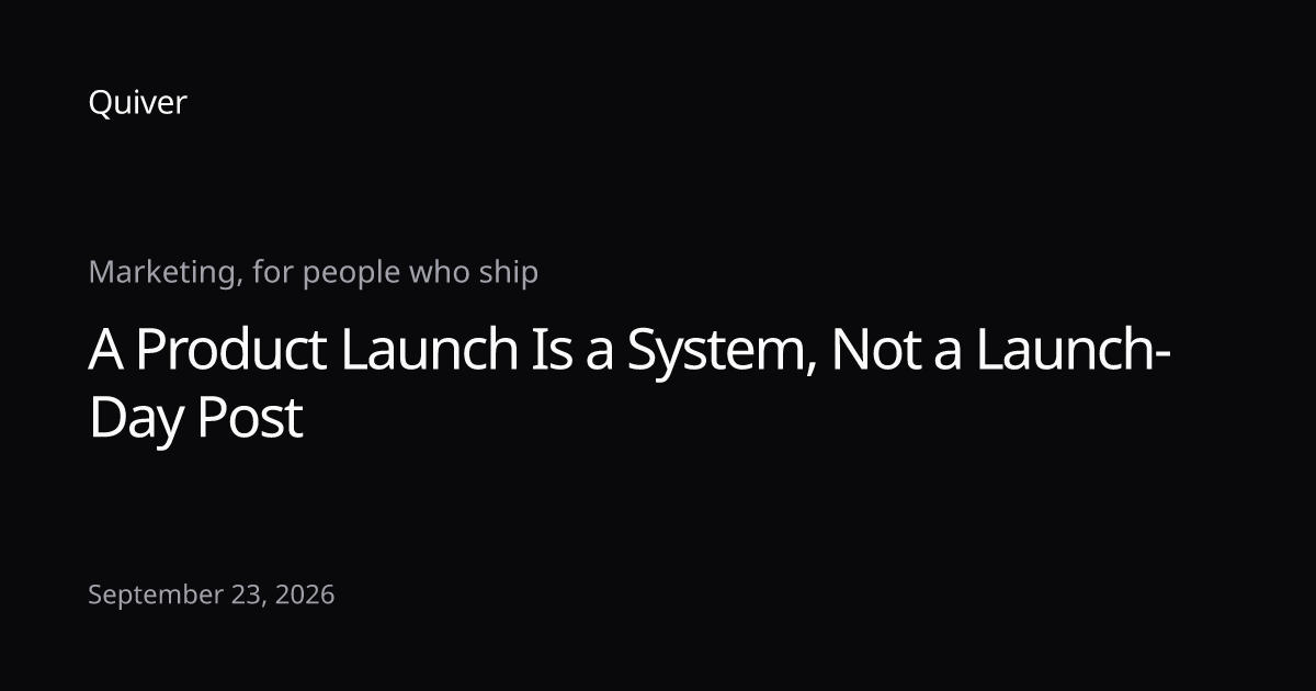 A Product Launch Is a System, Not a Launch-Day Post