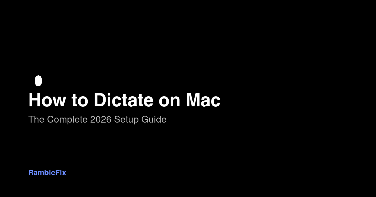 How to Dictate on Mac: The Complete 2026 Setup Guide