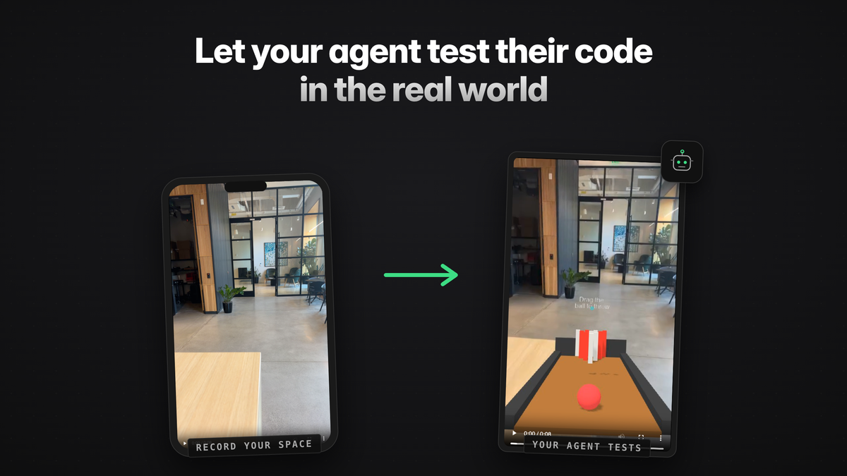 Closing the Loop: Your Coding Agent Can Now Test XR in Real Rooms, No Device Needed