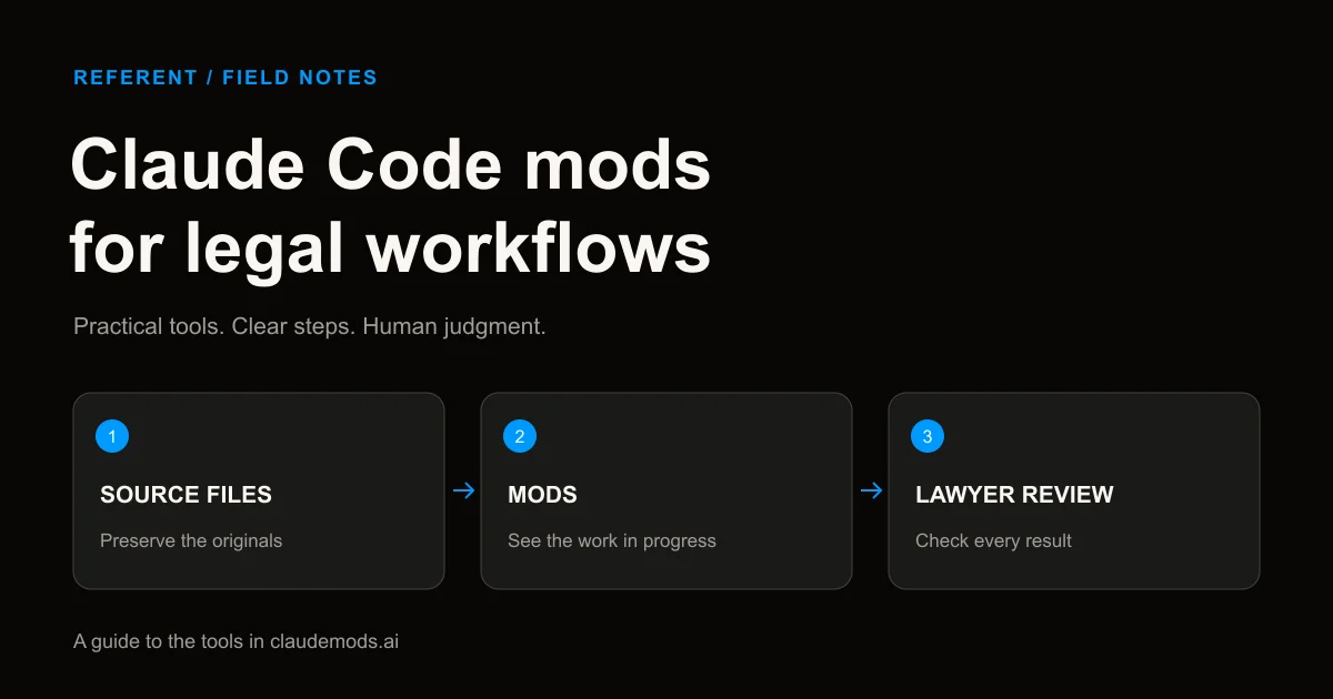 Claude Code Mods for Lawyers: 5 Practical Workflows