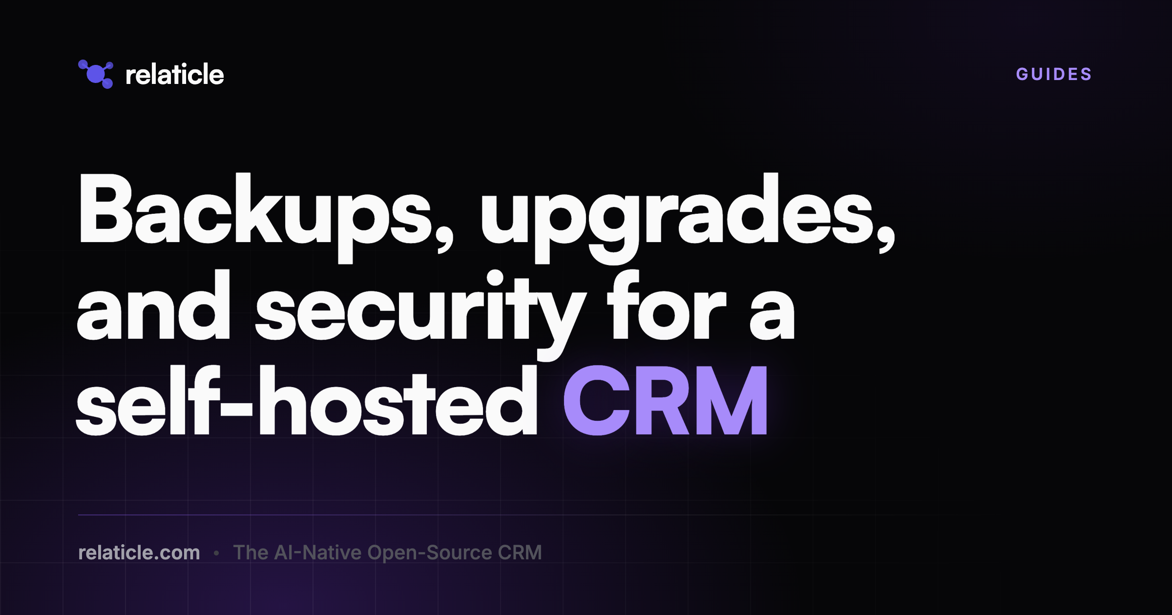 Backups, upgrades, and security for a self-hosted CRM