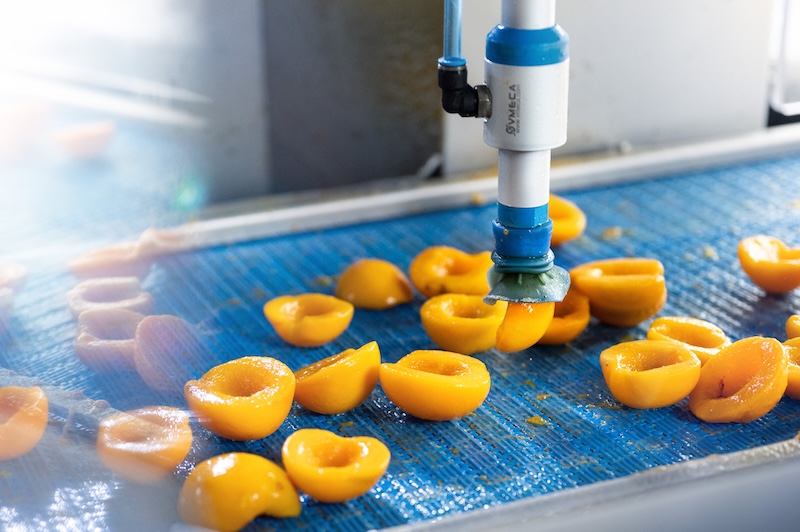 Stäubli robots and AI inspect 100,000 peaches an hour at Greek processing plant