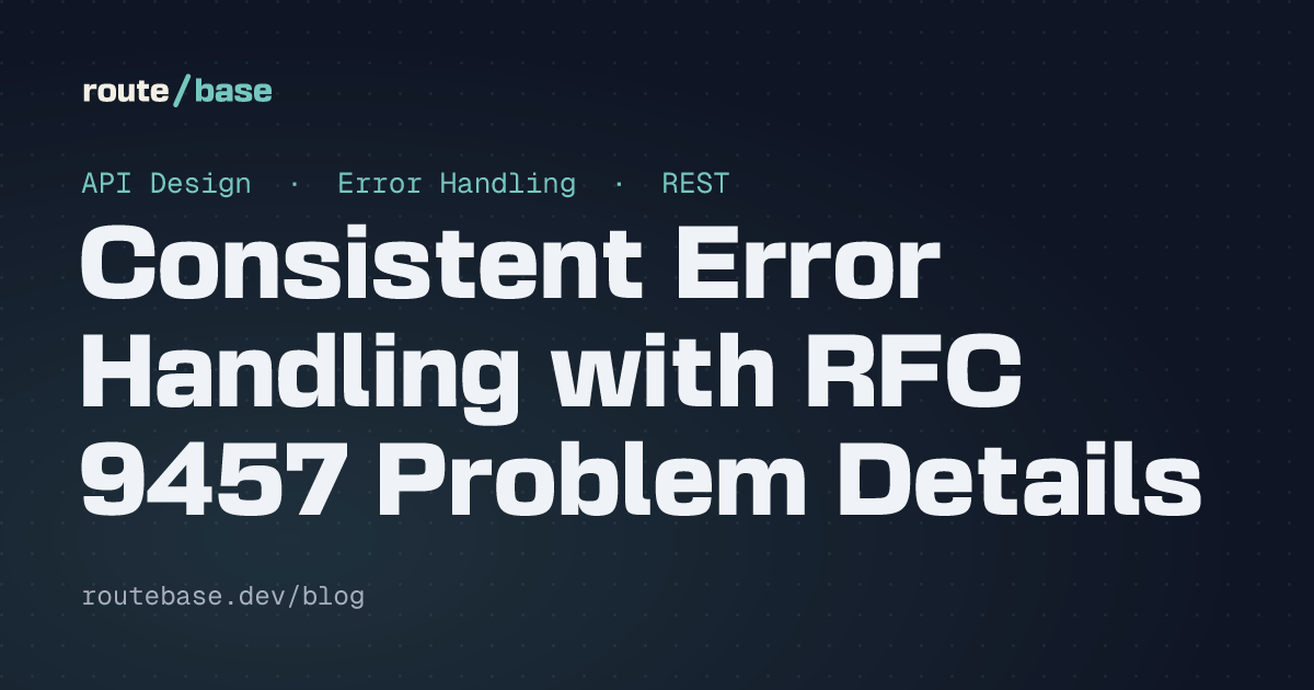 Consistent Error Handling with RFC 9457 Problem Details